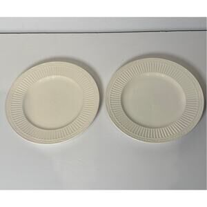 Mikasa Italian Countryside 8.5" Salad Plate DD900 White Ribbed Rims & scrolls 2